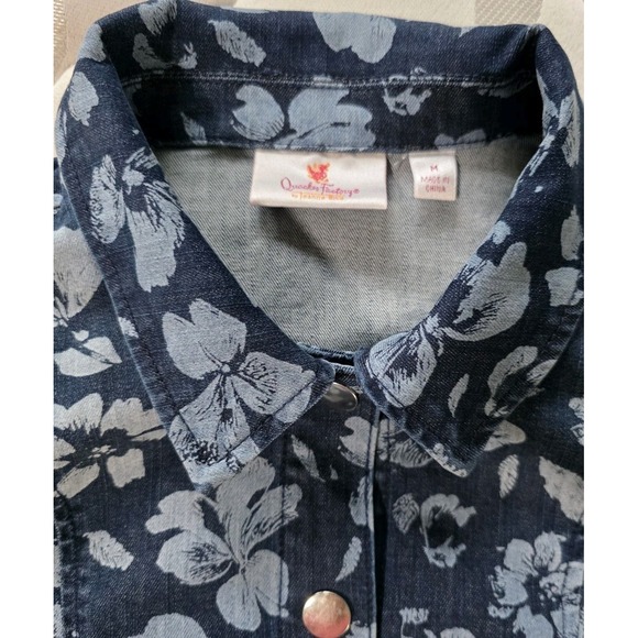 Quacker‎ Factory Floralicious Snap Front Jacket 681255 Medium - Picture 9 of 16